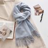 Luxury Wool Scarf For Women Fashion Warm Cashmere Scarves Korean Style Solid Knitted Shawl Wrap Pashmina Bandana Christmas Gift