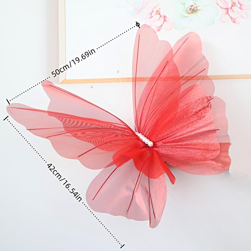 1PC Iridescent Butterfly Wall Decor Shop Window Display Art Butterfly Ornaments 3D Simulation 50cm
