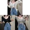 Sheer Knit Sweater With Hollow Out Pattern For Autumn Casual Wear