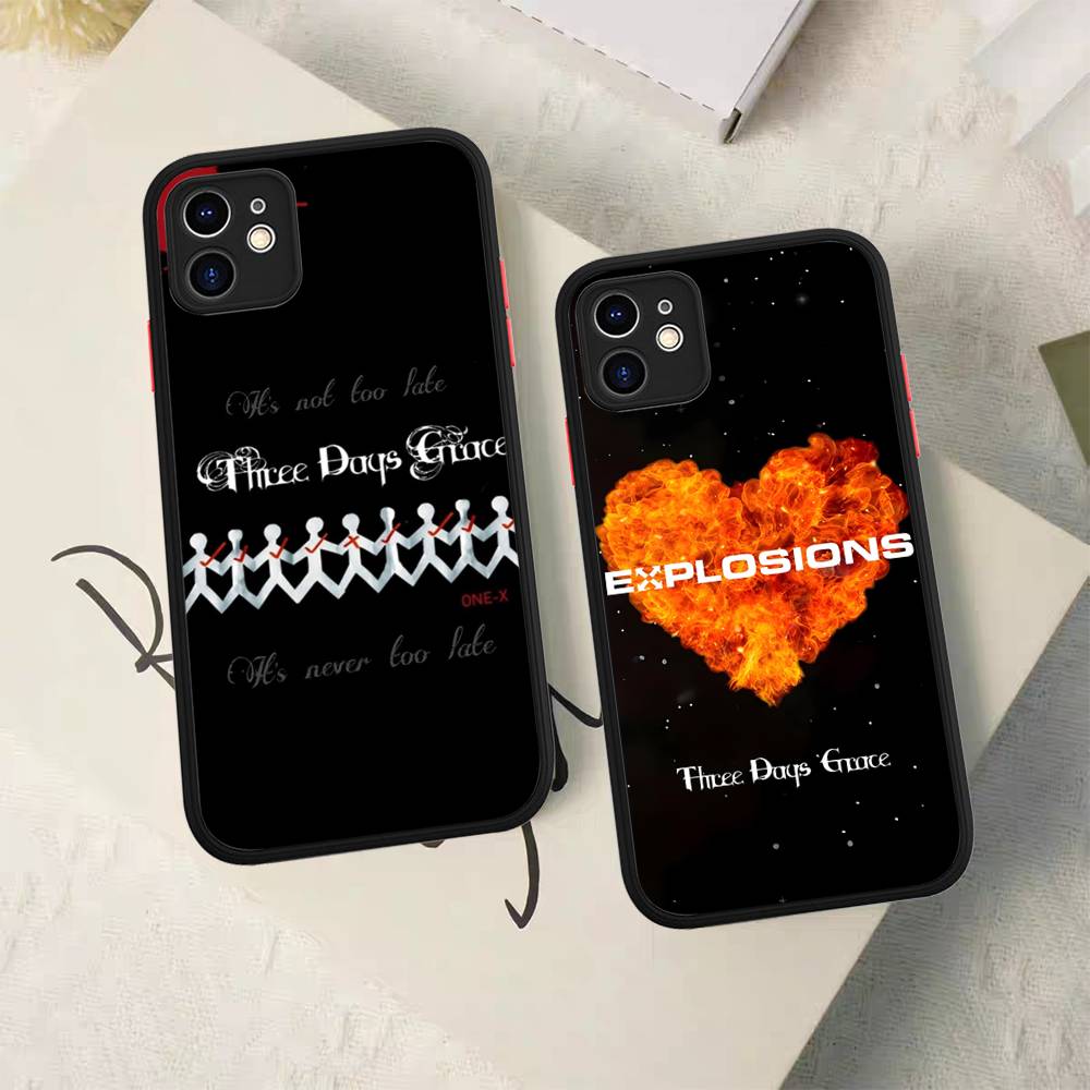 Classic Vintage Three Days Grace Band For IPhone 16 15 14 Plus 13 12 11 Pro Max X XS MAX Translucent Matte Shockproof Cover