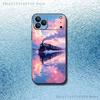 Чехол для телефона «Поезд с вишневым цветением» для iPhone 17,16,15,14,13,12,11,Pro,Max,Plus,E,Air,Mini Защитная черная крышка