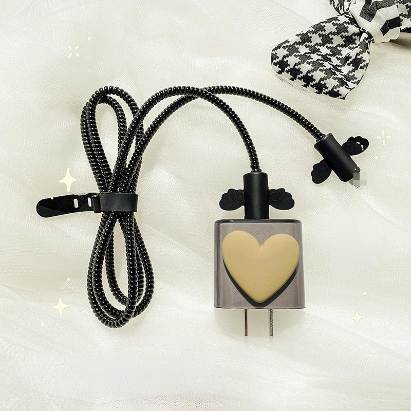 Комплект защиты кабеля для девочек для IPhone 12 13 Pro, защита от быстрой зарядки, USB-кабель для передачи данных, защита линии, защитный кабель Sprial