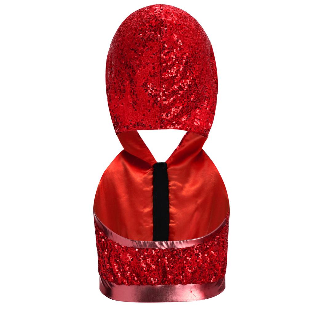 Sleeveless Backless Hooded Crop Top for Girls: Front Zipper Sparkling Sequins Dancewear for Hip-Hop Jazz Performance