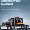 1/24 Scale Peterbilt 389 Heavy Truck Tractor Toy Model Alloy Diecast Sound and Light Pull Back Model Truck Boy Toy Children Gift Collection