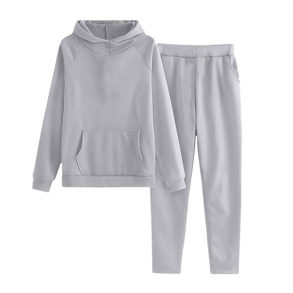 Children's Solid-color Loose Sweatshirt And Sweatpants Casual Sportswear Set