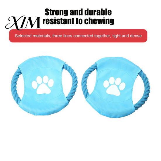 Interactive Tug of War Toy Fabric Dog Flying Disc, Cotton Rope Soft Material Disk Fetch for Small Medium And Large Breeds, Outdoor Training Safe Teeth