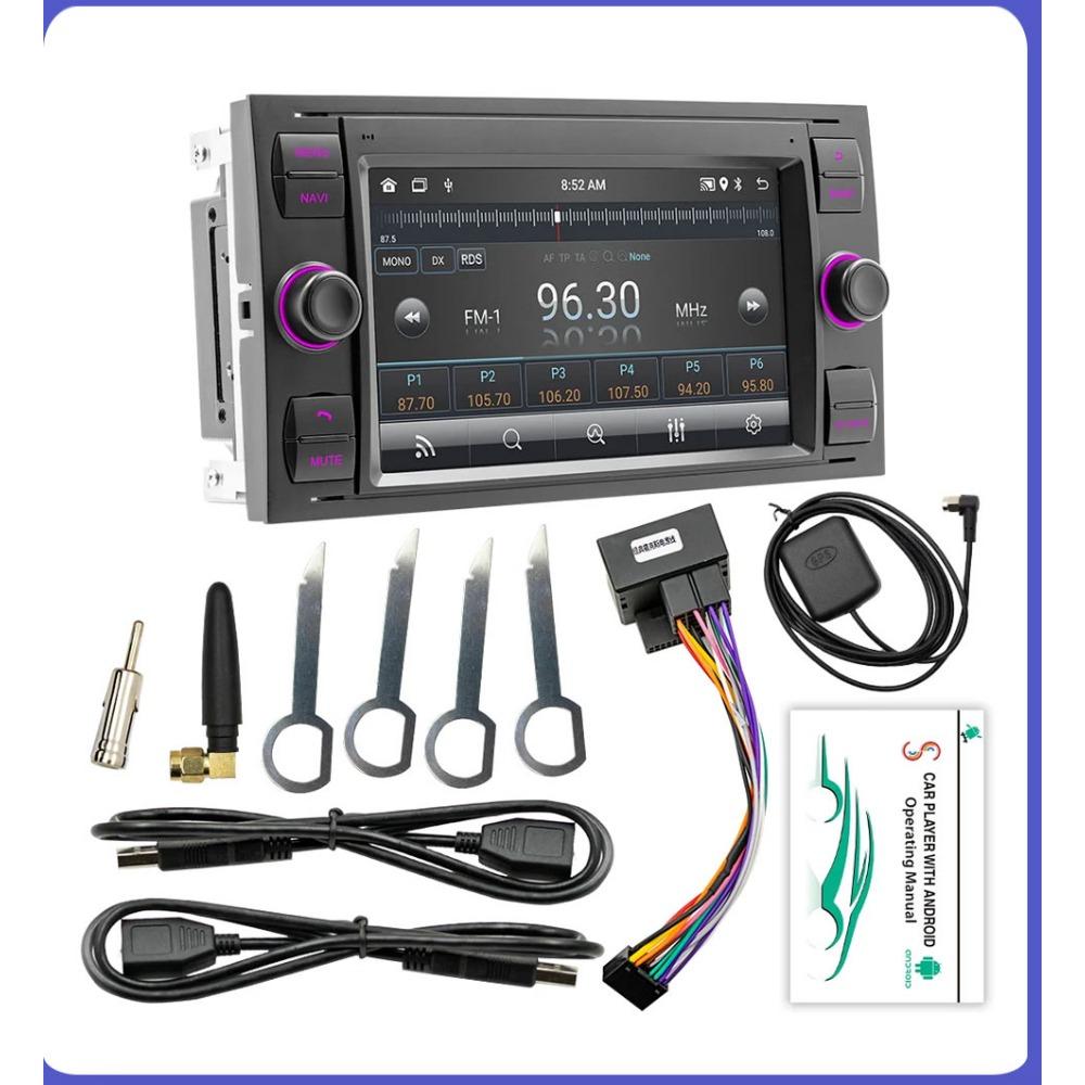 Car Radio Multimedia Player For Ford Focus 2007 Mondeo S-max C MAX Kuga Galaxy Fiesta Transit Fusion 2 Din Android Carplay GPS Autoradio 1+32GB