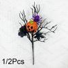 1PC Props Pumpkin Single Branch Sprigs Artifical Flower Ornament Halloween Decoration Home House