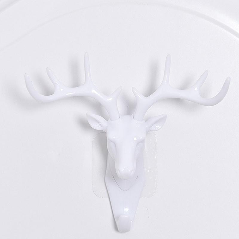 1pc Wall Hanging Hook Vintage Deer Head Antlers for Hanging Clothes Hat Scarf Key Deer Horns Hanger Rack