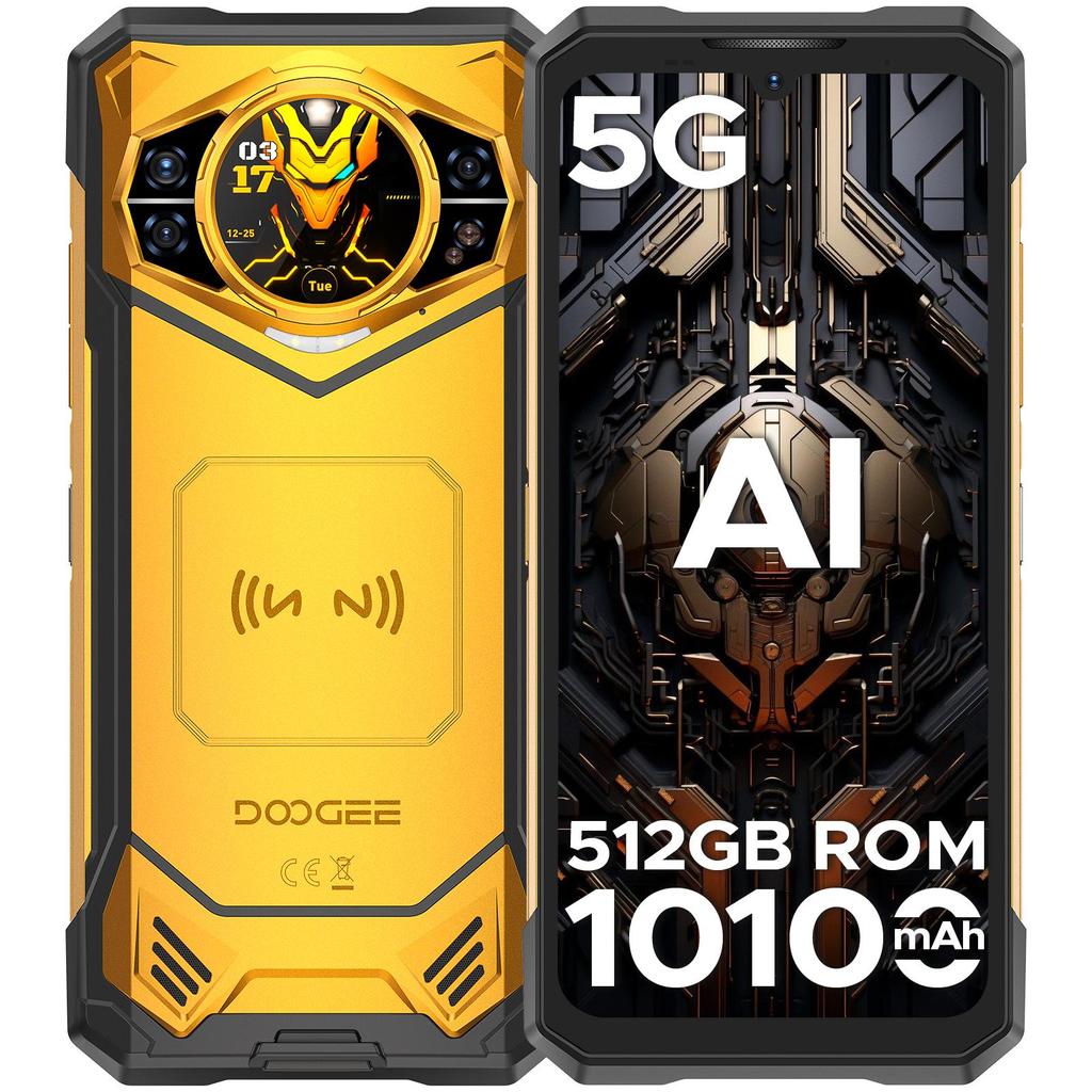 Doogee Прочный смартфон S200 X 5G, 32 ГБ + 512 ГБ(2TB), 1,32-дюймовый задний AMOLED-дисплей, 10100 мАч/33 Вт, 100 МП+20 МП, 6,72'' FHD+ 120 Гц