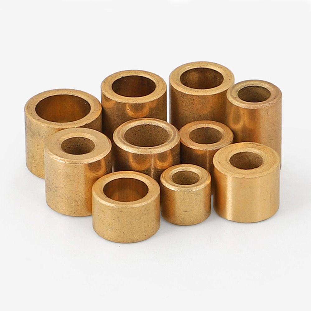 10pcs Sintered Bronze Bearing Sleeve Gold Plain Bearings Durable Bronze Bushings Machine Tools