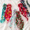 New Year Christmas Hair Ring Children Hair Scrunchie Bow Ribbon Santa Claus Kids Christmas Headwear Hair Ties Hair Accessories