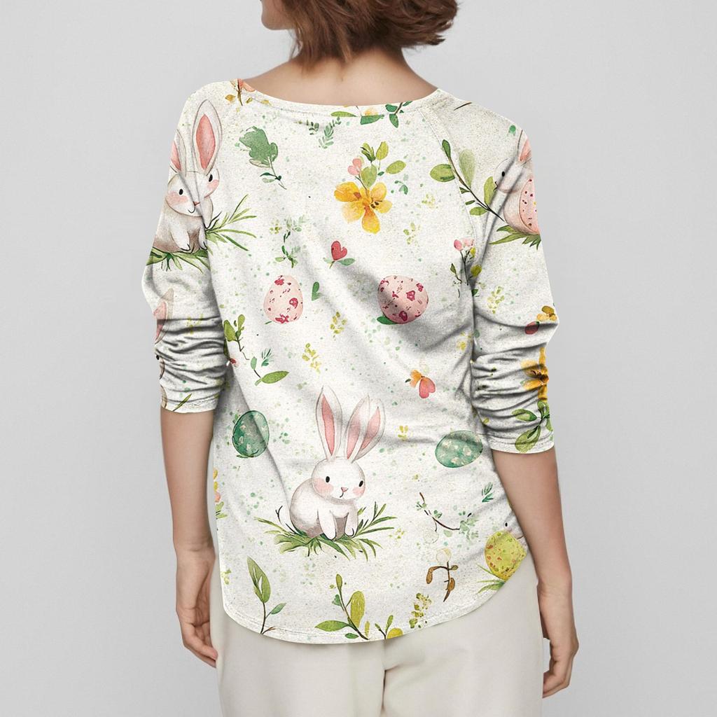 Женская футболка с длинным рукавом и принтом в виде пасхального принта