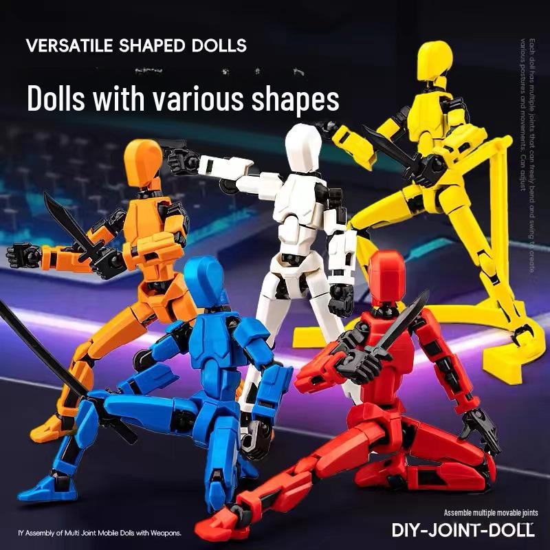 3D-печатные многосуставные фигурки для детей - подвижная строительная игрушка в нескольких цветах