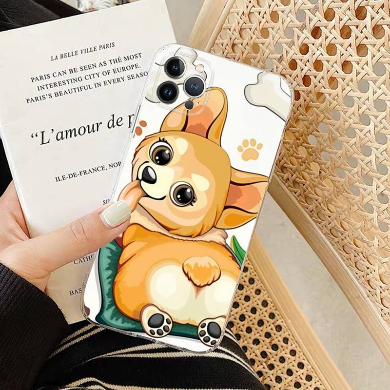 Мультяшная собака Корги Чехол для телефона Силиконовый Мягкий для iphone 14 13 12 11 Pro Mini XS MAX 8 7 6 Plus X XS XR Чехол