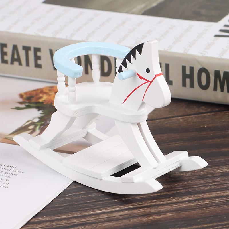 1:12 Миниатюрный кукольный домик Деревянное кресло-качалка Лошадка Мебель для детской комнаты