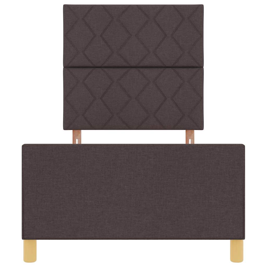 Bed Frame with Headboard Dark Brown 90 x 190 cm Fabric