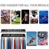 Металлическая полка-дисплей для медалей с 20 крючками, большая вместимость, настенное крепление, крючки для хранения, крючки для ключей, вешалка для галстуков, декор для дома и офиса, идеальный подарок