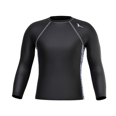 Mizuno Солнцезащитный быстросохнущий купальный костюм с длинным рукавом для мужчин, черный N2CA2103