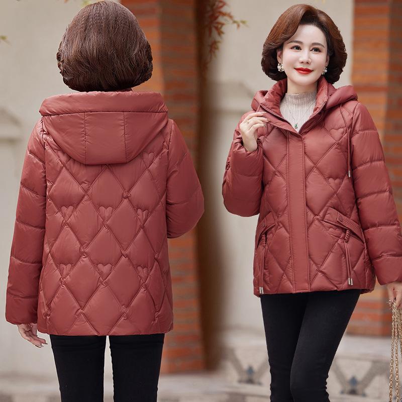 Женская осенне-зимняя куртка однотонная с капюшоном свободная короткая утолщенная ветрозащитная куртка для мам