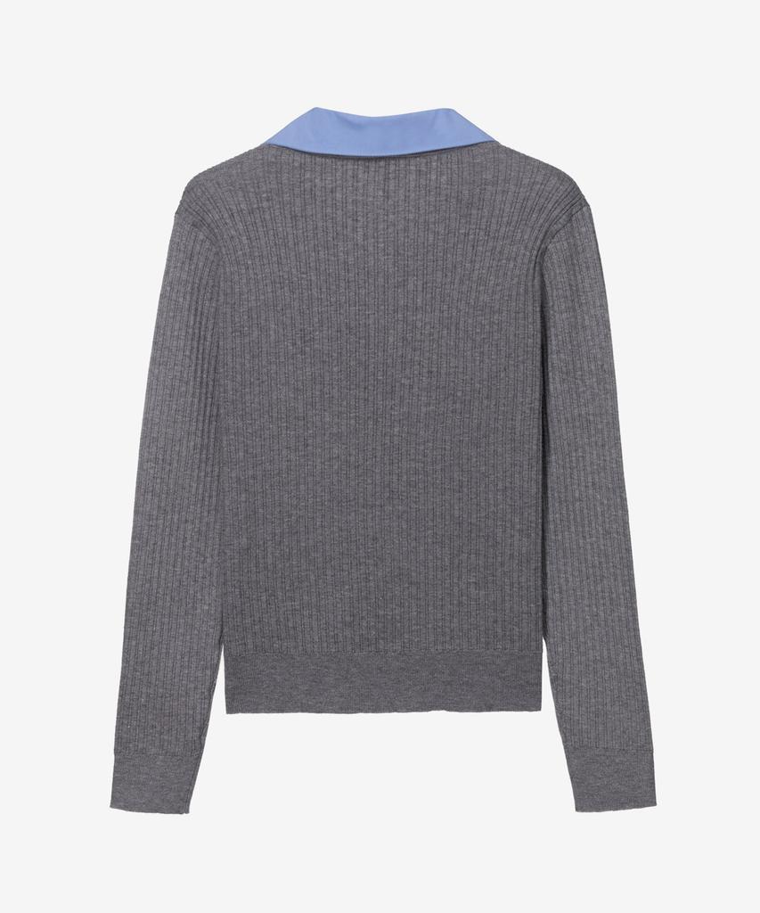 MIND BRIDGE WOMEN [W] Shirt Collar Ribbed Knit