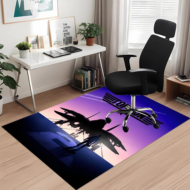 Top Gun Printed Carpetrugfor Office Chair Living Room Bedroom Kitchen Room Decor Gifts