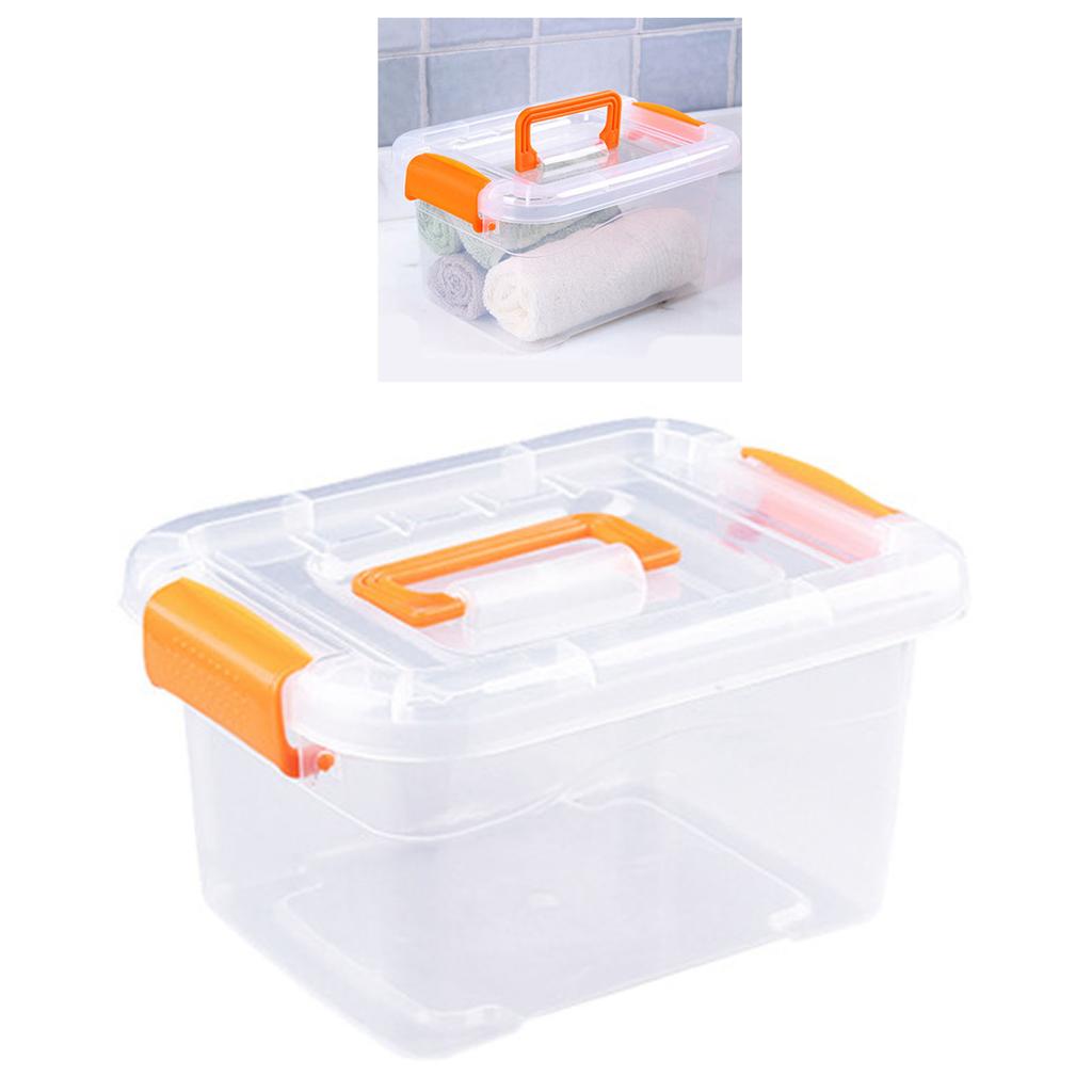 Plastic Storage Bin with Latching Buckles Clear Stackable Container Box with Portable Handle Heavy Large Capacity Weatherproof