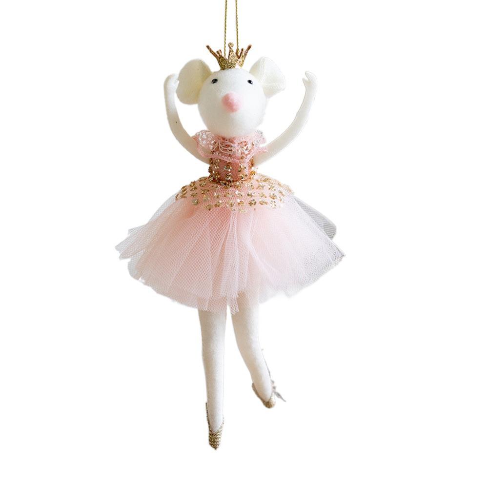 Creative Pink White Christmas Hanging Decorations Embellishment Party Supplies Xmas Tree Ornaments Gifts Toys Angel Girl Doll