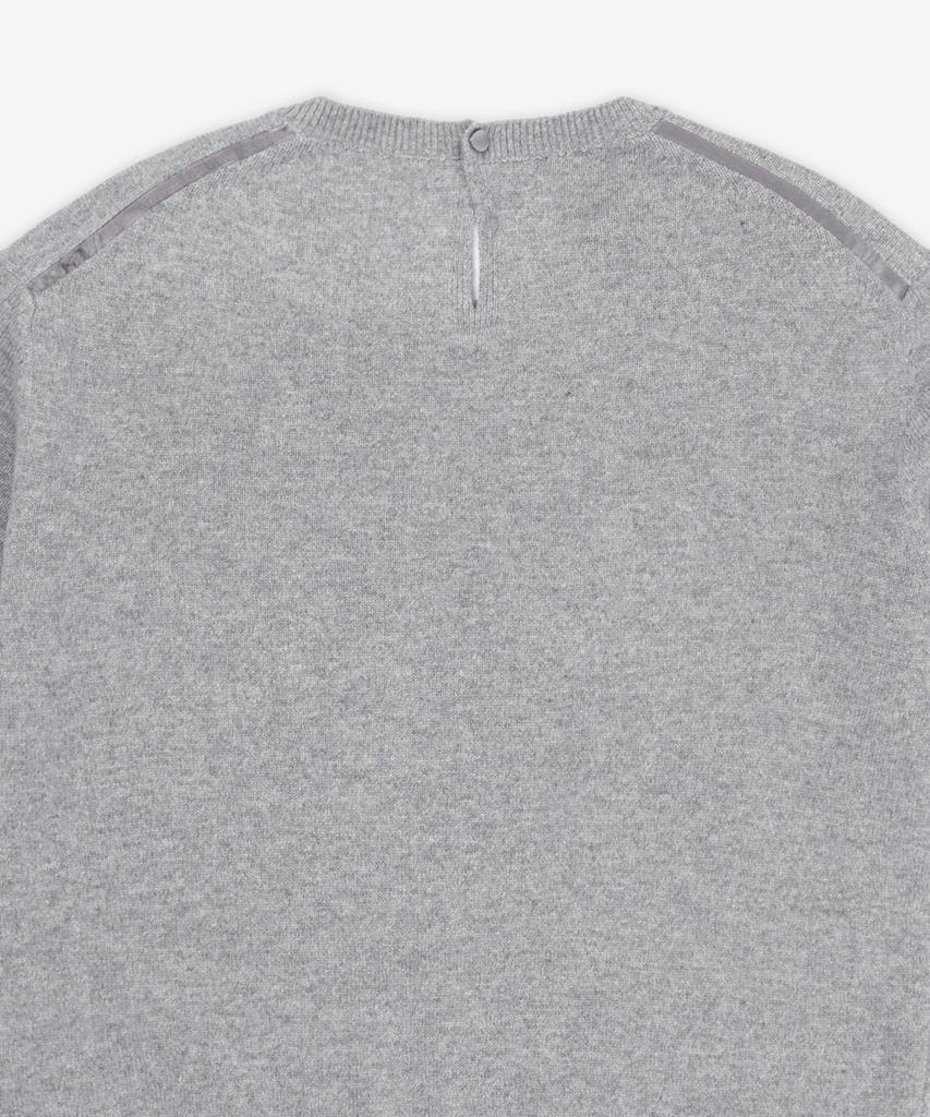 SAINT LAURENT Wool Crew Neck Short Sleeve Knit - Grey / 800574Y76Iy1473