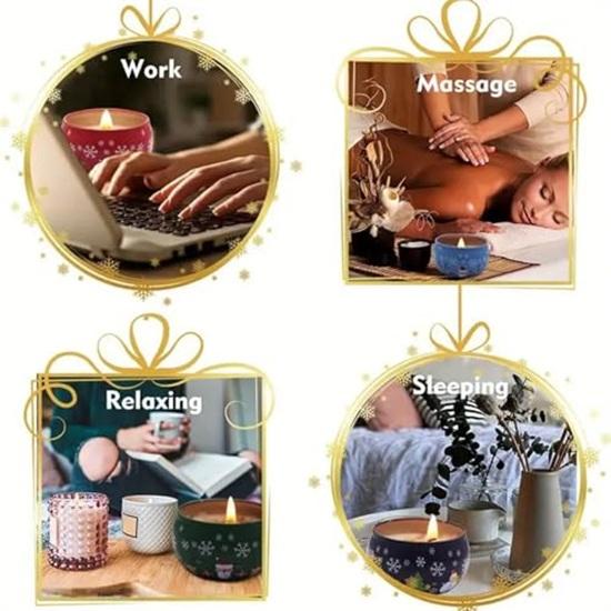 Восковой набор из 3 ароматических свечей с рождественским ароматом, разноцветные, 5,8 х 3,8 см для релаксации, дома, офиса, стола в гостиной, идеальный подарок для рождественских украшений