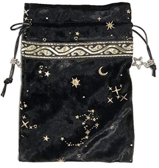 Мешочек для таро Metatron Tarot Cross Tarot Table Clouch с крестом Astro Dice Tarot Pouch & (Метатрон и (черный))