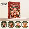 Holiday Tree Hanging Charms Piggy Family Advent Calendar, 2D Flat Acrylic 24 Days Christmas Ornaments Ornaments, Decorative Countdown Gift Box