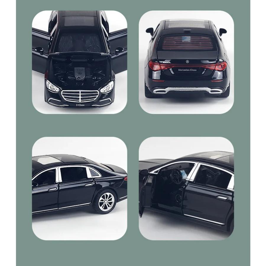 1/32 Benz S400 S-Class Модель автомобиля из легкого сплава Литые игрушечные транспортные средства Звук и свет Инерционные детские игрушечные машинки Коллекционные подарки для мальчиков