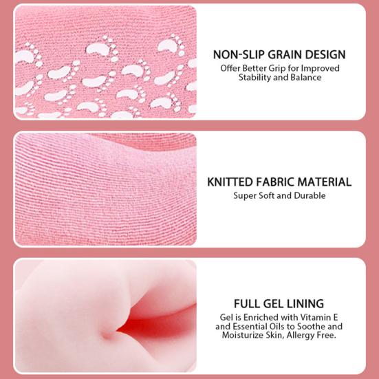 Увлажняющие носки Спа-гель носки с противоскользящей подошвой Носки для ухода за ногами Предотвращают трещины на пятках Наполнители для чулок для женщин мужчин