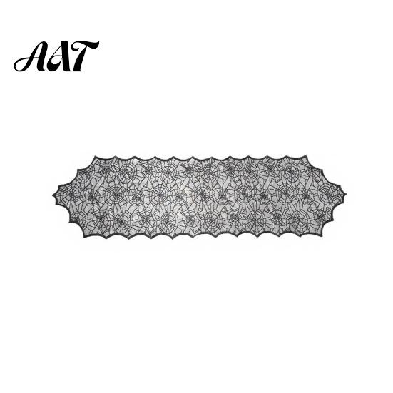 Versatile Coffee Table Runner Spider Web Runner, Black Lace Gothic Tablecloth Cobweb for Halloween Dining Decoration