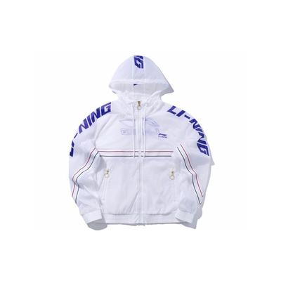 Li Ning цветной блок буквенный принт спортивная ветровка куртка мужская куртка белая AFDP125-3