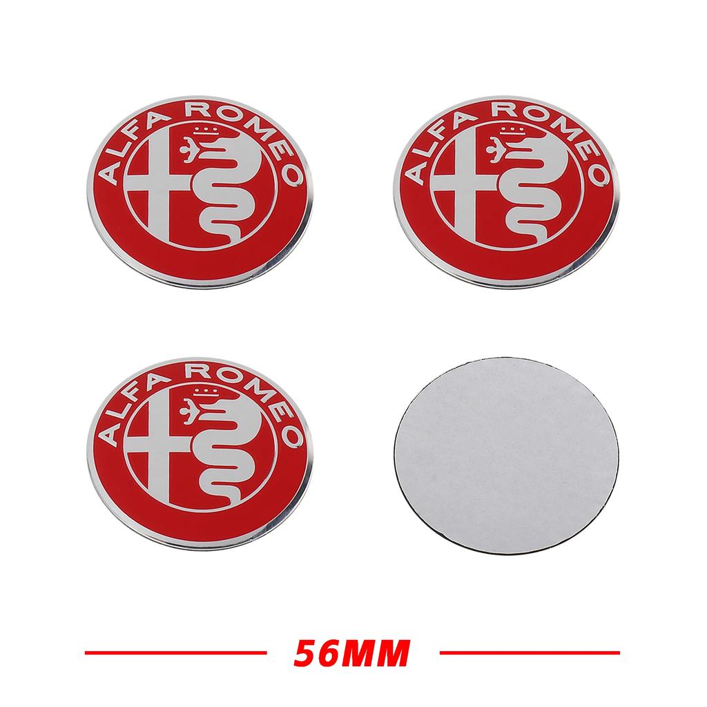 OUVKF1 4Pcs For Alfa Romeo Giulietta 147 Giulia Spider GT MiTo Stelvio 159 TZ3 Car Wheel Center Hub Caps Sticker Badge Tire Rim Covers