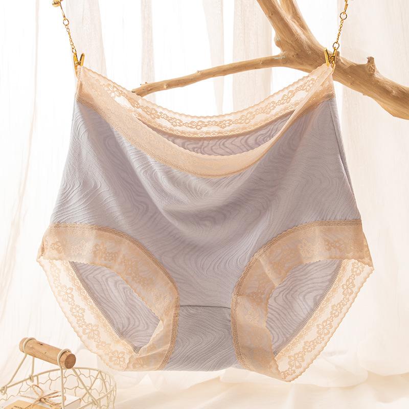 Women's High Waisted Underwear Large-sized Seamless Underwear Comfortable Underwear Women's Tight Belly Triangle Lace Breathable Underwear