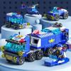 6IN1 Police Car Fireboat DIY Helicopter Dinosaur Model Building Blocks City SWAT Vehicle Bricks Toys for Children Gift