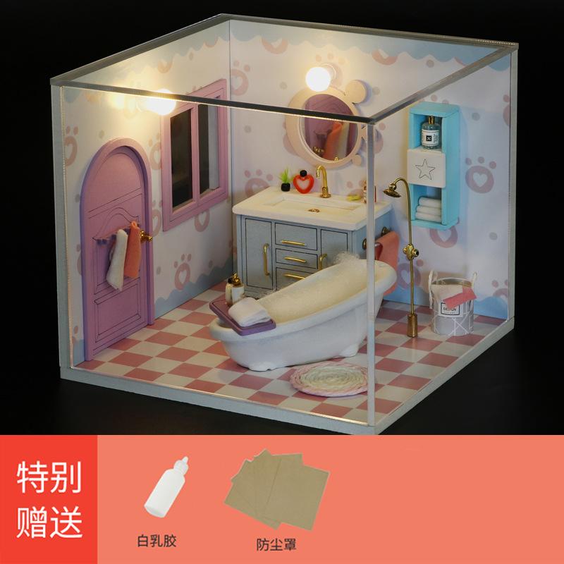 Игровой домик Миниатюрный набор домиков Деревянная модель для поделок DIY для игрушечной мебели Набор игрушек Возраст 14+ Комната для сборки родителями и детьми Сцена