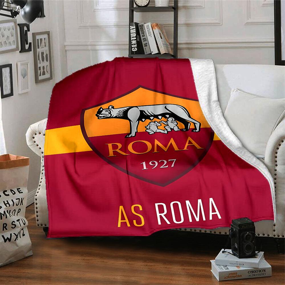 1pc Blanket - Rome logo Print Design,Lightweight Blanket for Sofa,Bed- Soft &Warm,Gift for All Seasons