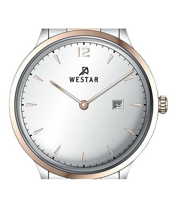Westar Профильные кварцевые женские часы из нержавеющей стали с серебряным циферблатом 40218SPN607