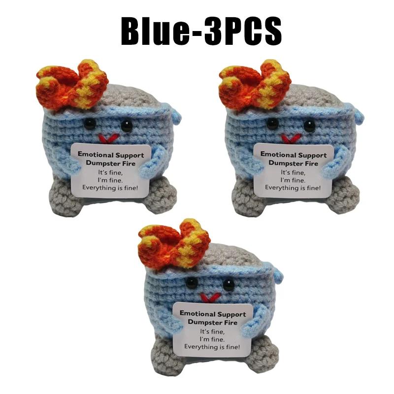 Вязание крючком мусорного контейнера Пожарная эмоциональная поддержка мусорного контейнера Пожарная поддержка коллега Позитивный Вязание крючком мусорного контейнера Пожарная кукла Игрушка Подарки