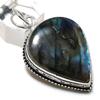 Подвеска из стерлингового серебра 925 пробы с натуральным лабрадоритом ручной работы 2,09 дюйма A3h59