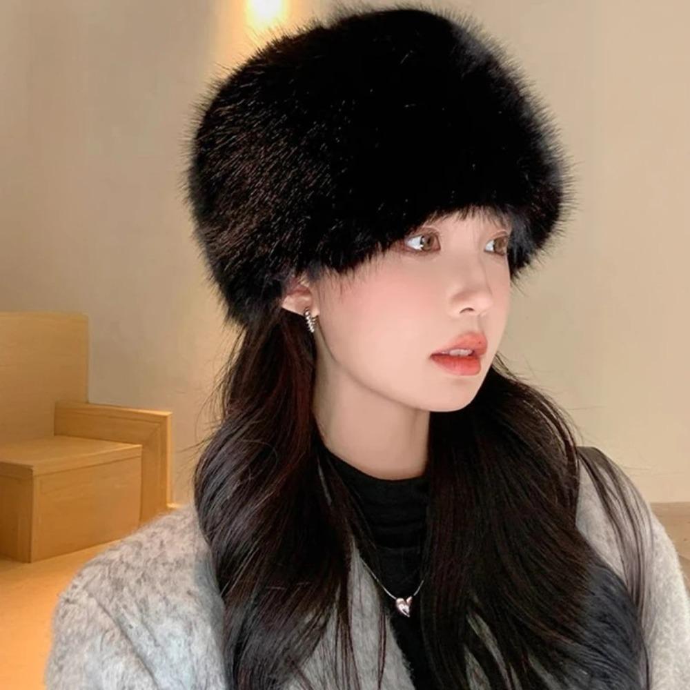 Теплая пушистая меховая шапка-ведро, утолщенная плюшевая шапка-рыбак, новая зимняя шапка для женщин