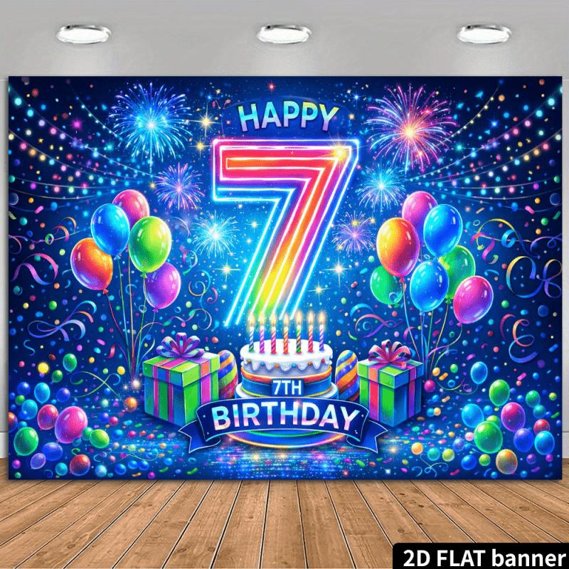 2D flat surface 1-piece rainbow birthday celebration background suitable for room decoration