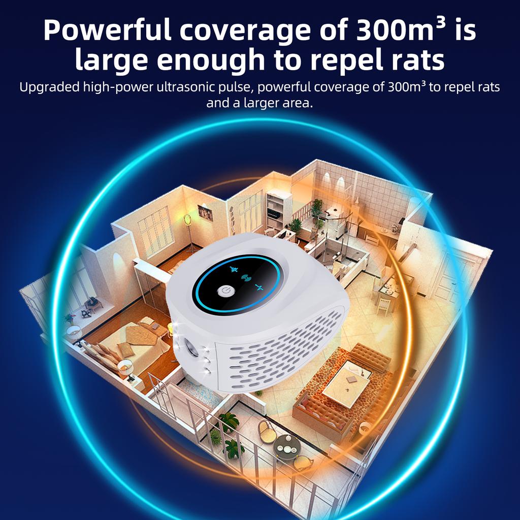 Ультразвуковой отпугиватель мышей для дома 4-в-1 эффективно отпугивает тараканов от мышей и мух