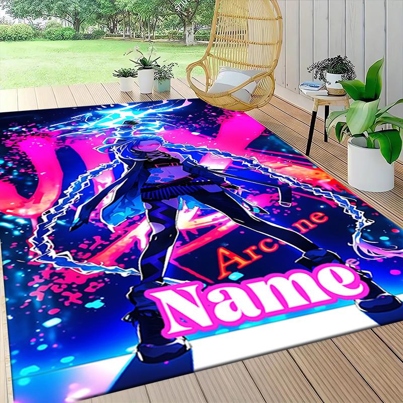Custom Name Electric Arcane Dance Carpet Rug Customizable Soft Washable Anti-Slip Home Living Room Sofa Mats Personalized Rug. 0909146
