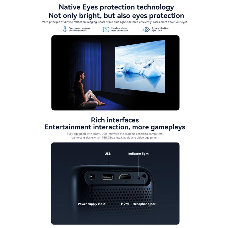 Xiaomi Ванбо 1080P T2 Макс (новый) Светодиодная четкая проекция