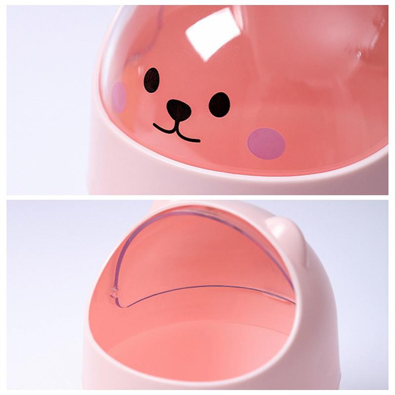 Милый мультяшный контейнер для хранения с крышкой, мусорная корзина для рабочего стола, ведро для хранения мусора, мини-кисти, контейнер для макияжа для дома